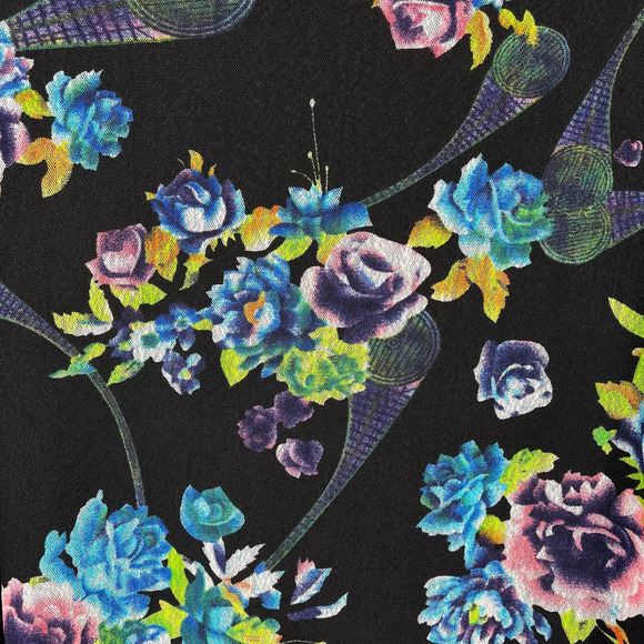 New Calessa Floral Mesh Layered Tunic Shirt Plus Size 2X Layered 3/4 sleeves - Picture 5 of 7